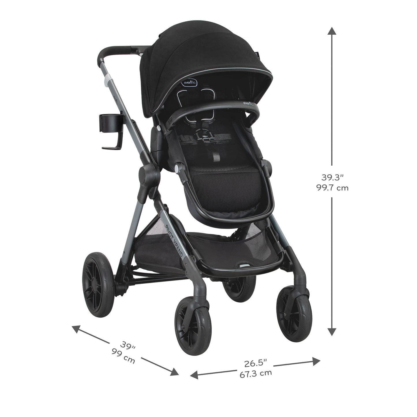Evenflo - Pivot Xpand Modular Travel System with LiteMax Infant Car Seat - Ayrshire Black