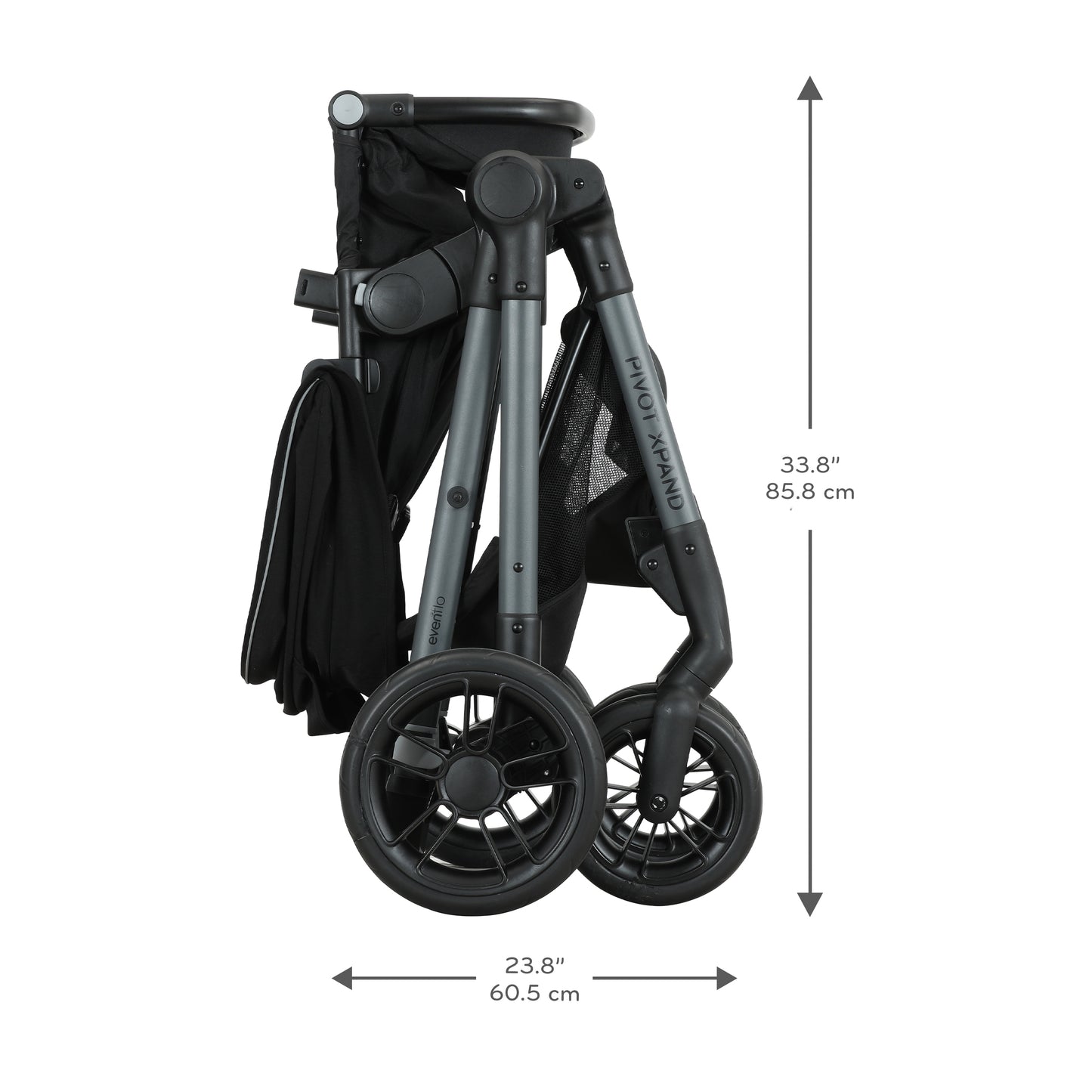 Evenflo - Pivot Xpand Modular Travel System with LiteMax Infant Car Seat - Ayrshire Black