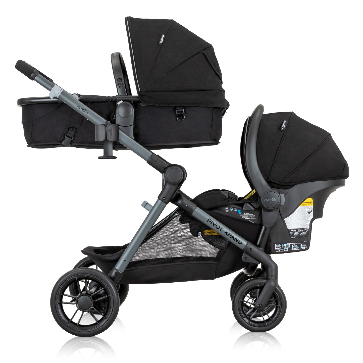 Evenflo - Pivot Xpand Modular Travel System with LiteMax Infant Car Seat - Ayrshire Black