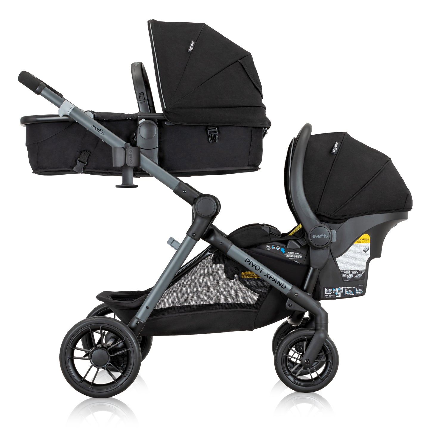 Evenflo - Pivot Xpand Modular Travel System with LiteMax Infant Car Seat - Ayrshire Black