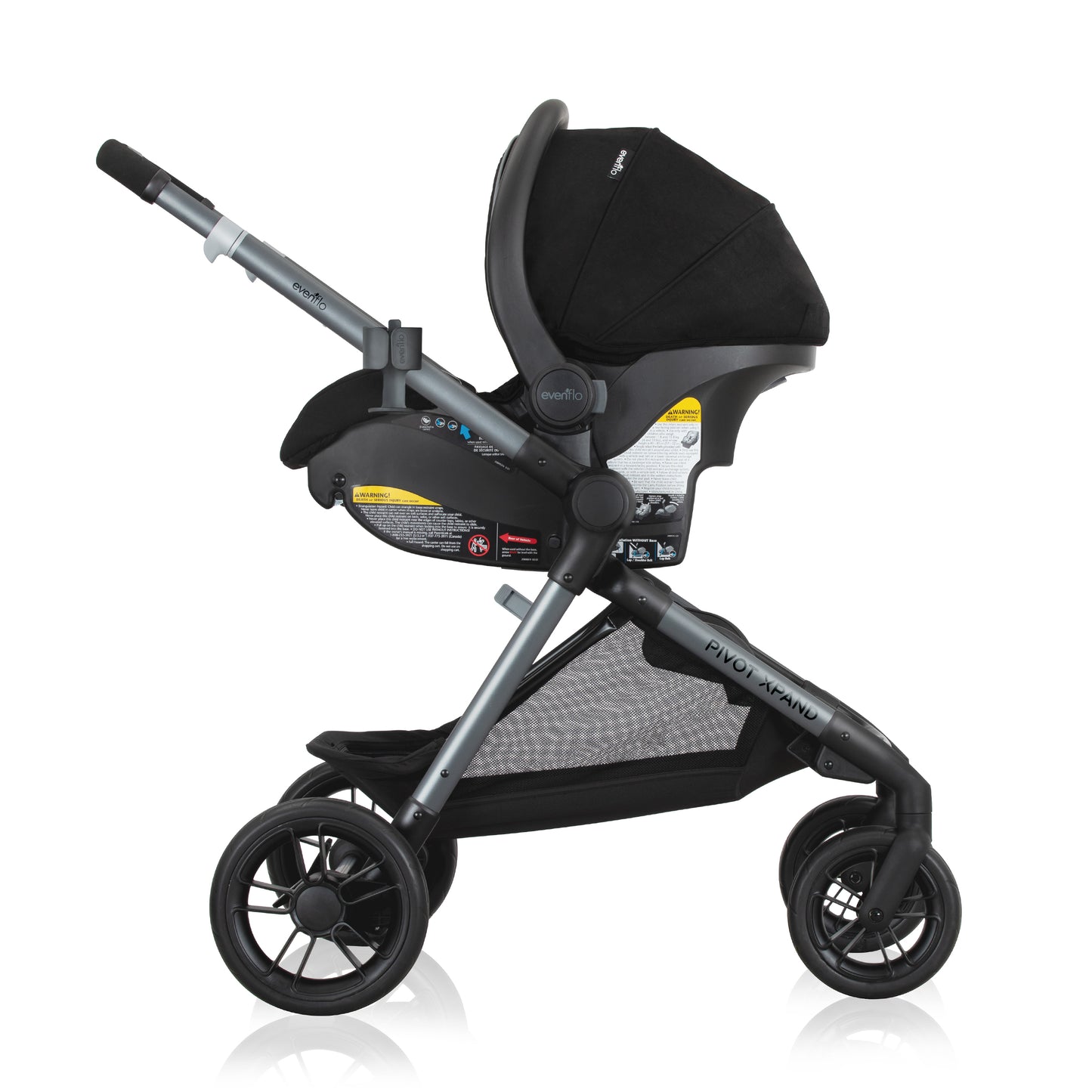 Evenflo - Pivot Xpand Modular Travel System with LiteMax Infant Car Seat - Ayrshire Black