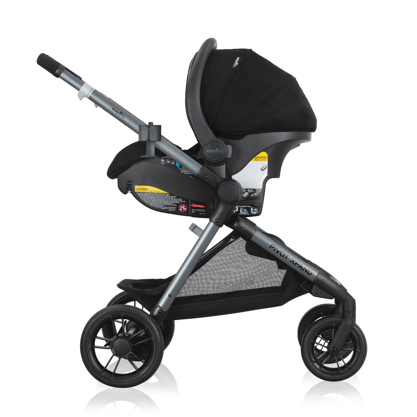 Evenflo - Pivot Xpand Modular Travel System with LiteMax Infant Car Seat - Ayrshire Black