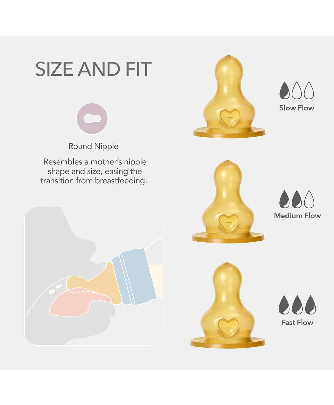 BIBS - Baby Bottle Round Nipple Latex 1 Pack 270 Ml Medium Flow