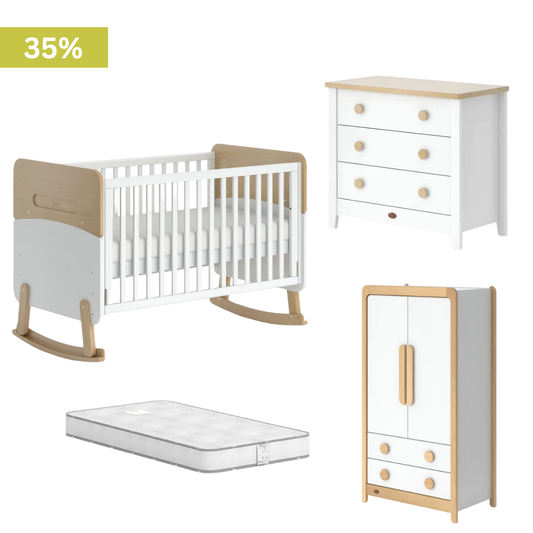 Boori - Neat 4 Piece Set with 3 Chest of Drawer, Wardrobe and Mattress