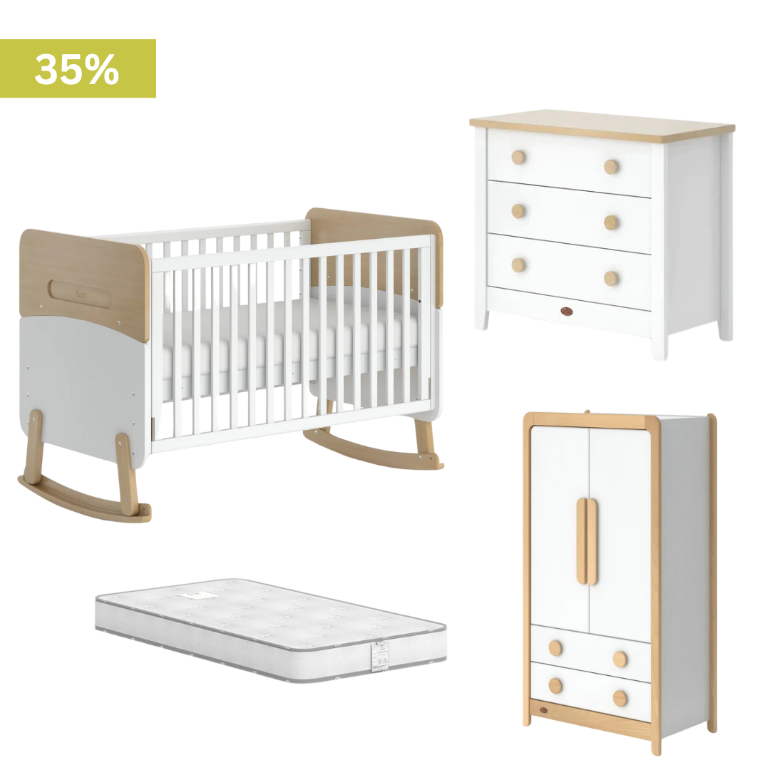 Boori - Neat 4 Piece Set with 3 Chest of Drawer, Wardrobe and Mattress