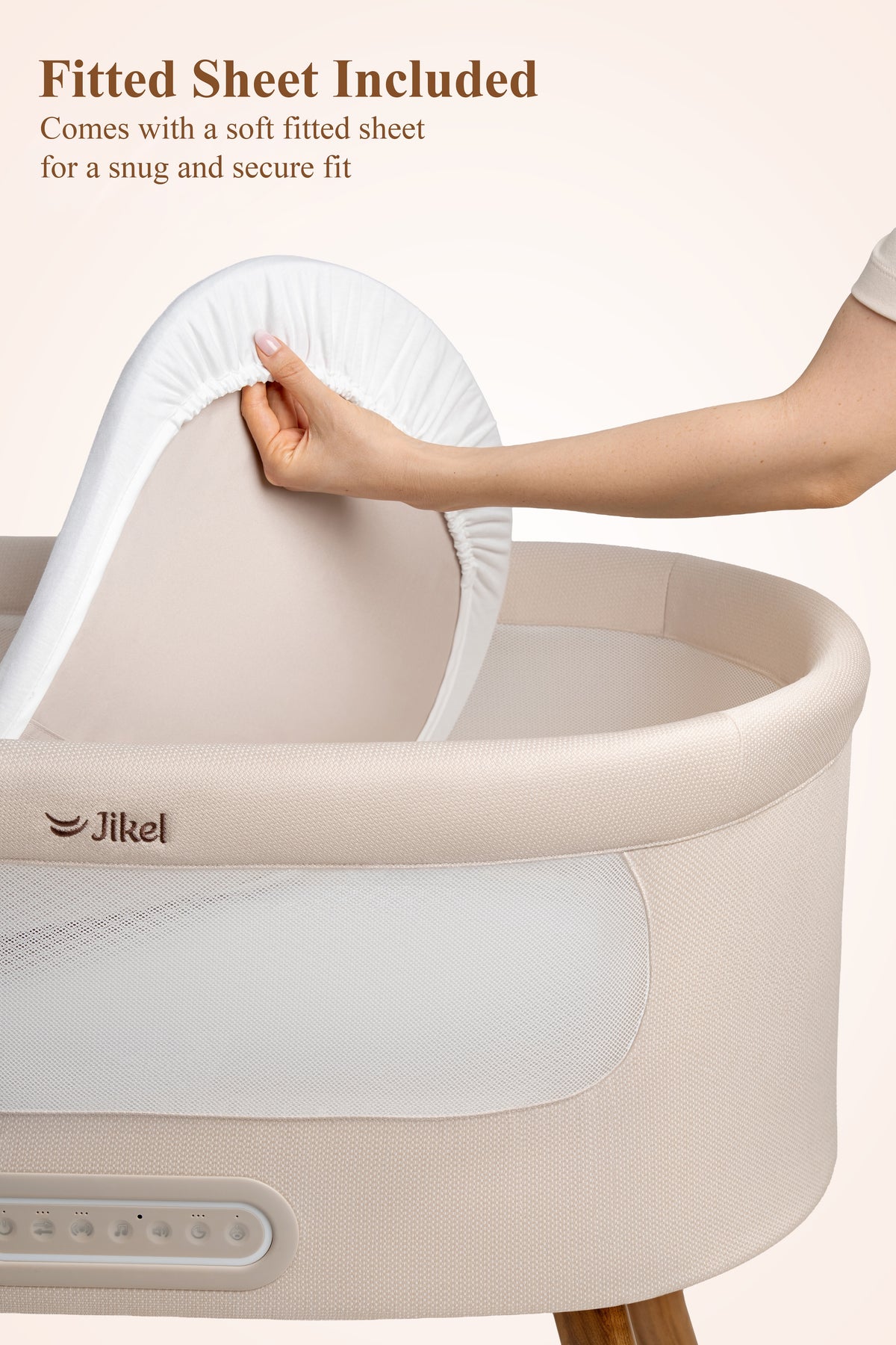 Jikel - Calmio Smart Bassinet Crib – Vanilla Cream