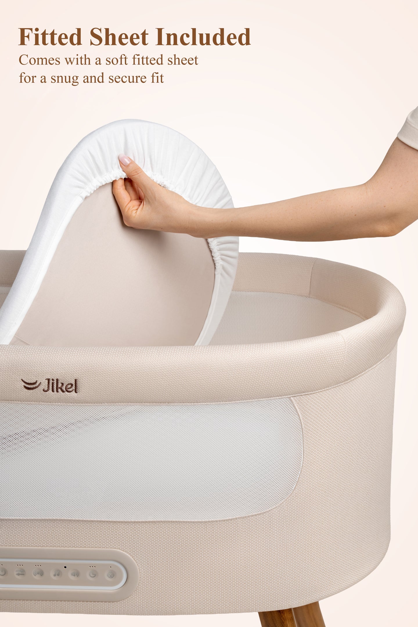 Jikel - Calmio Smart Bassinet Crib – Vanilla Cream