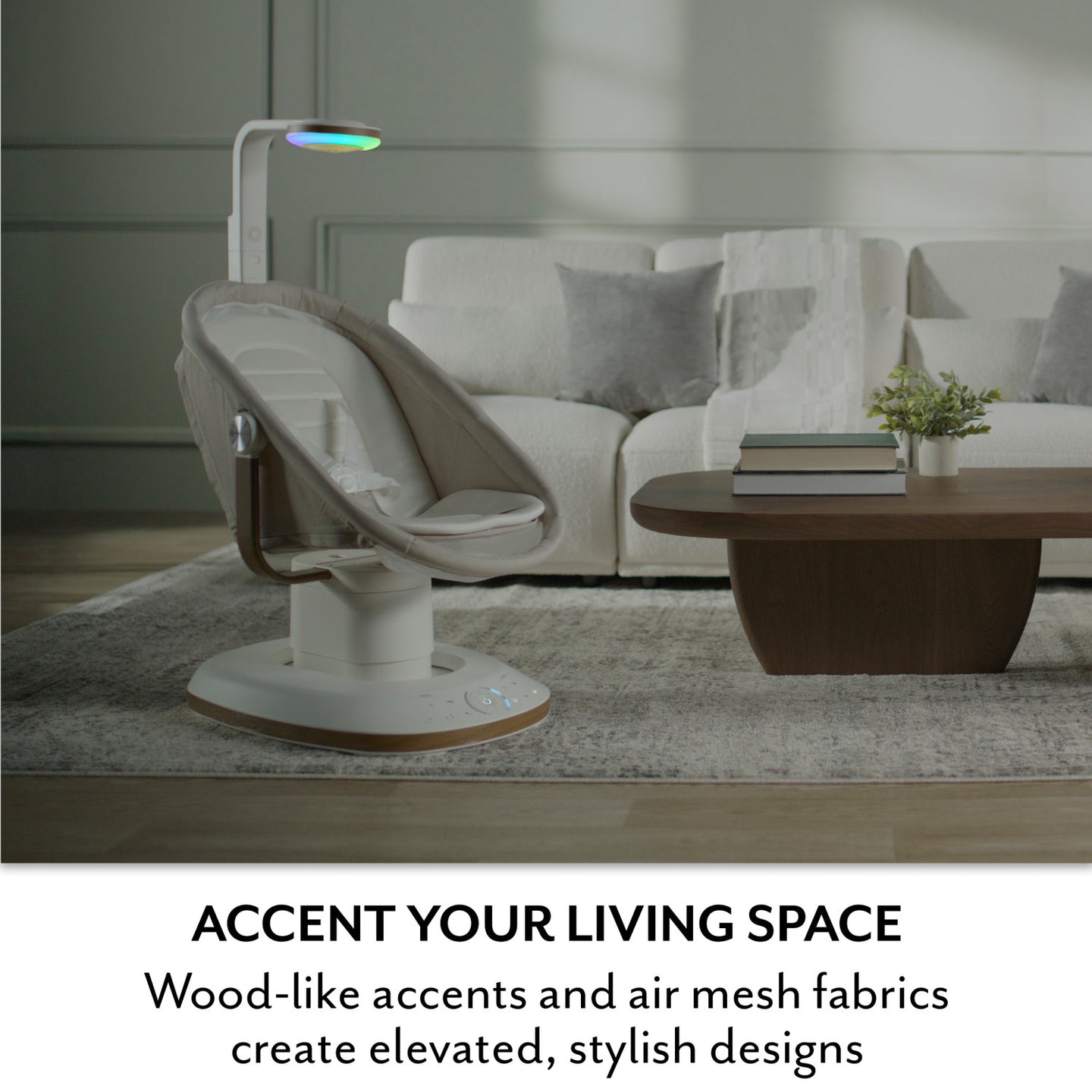 Evenflo - Elara 2-In-1 Smart Motion Swing & Soothing Nest - Coastal Coffee