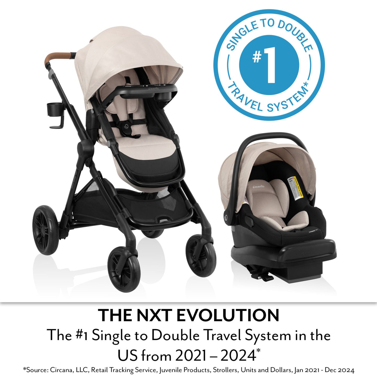 Evenflo - Pivot Xpand NXT Travel System - Coal Black