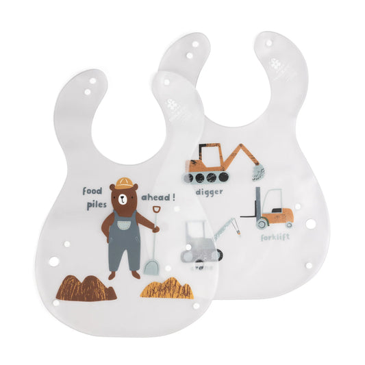 Sebra - Bib, printed 2 pcs - Busy Builders