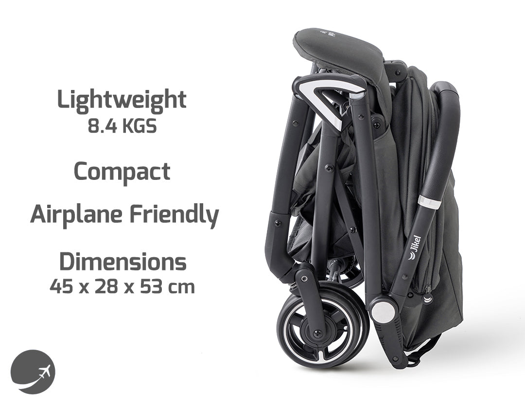 Jikel - Life 360 Reversible Compact Stroller - Charcoal