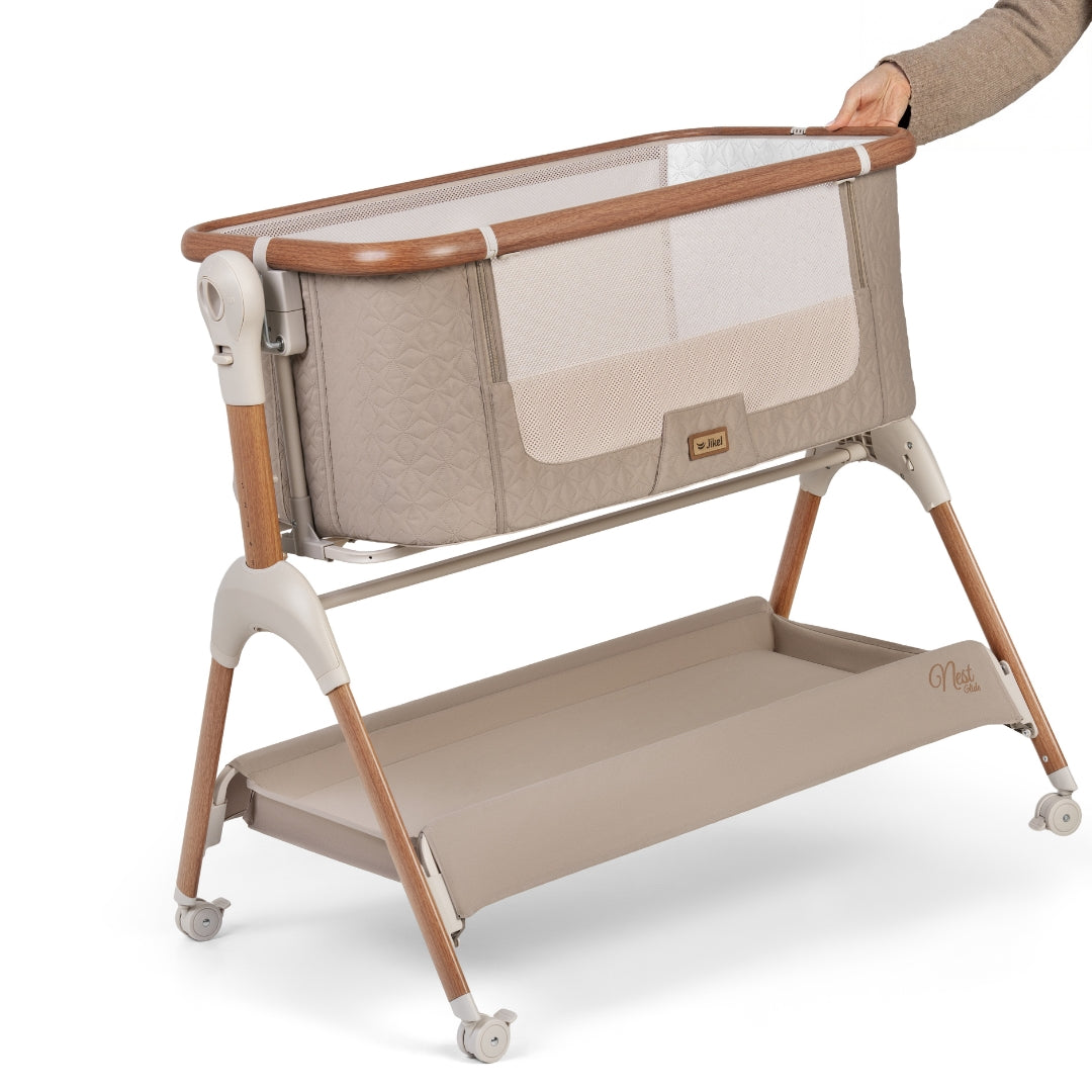 Jikel - Nest Glide Co-sleeper Bedside Crib - Wood Beige