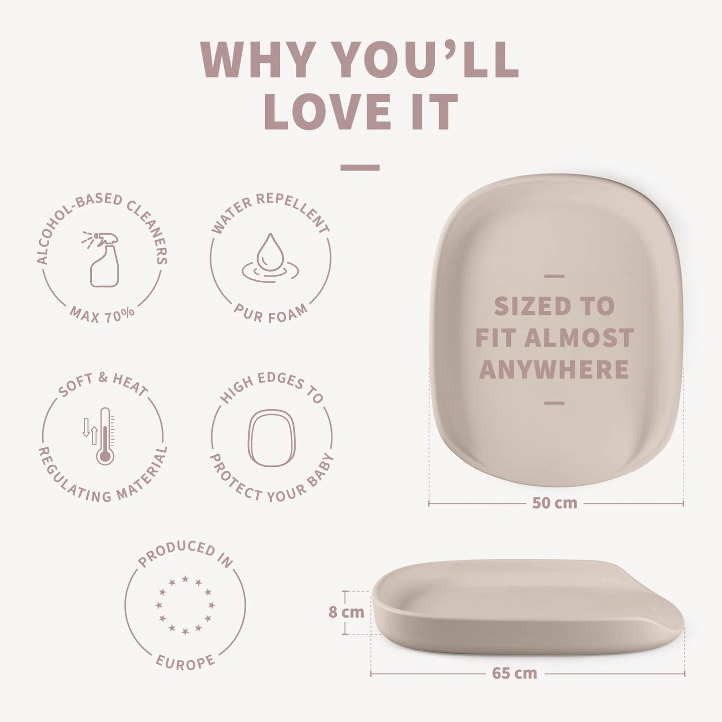 Sebra - Changing mat - Birchbark Rose