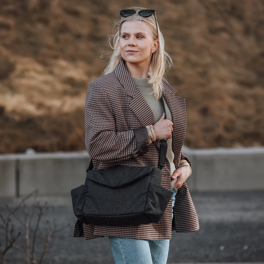 Sebra - On-the-go Mini diaper bag - Dark Grey Melange