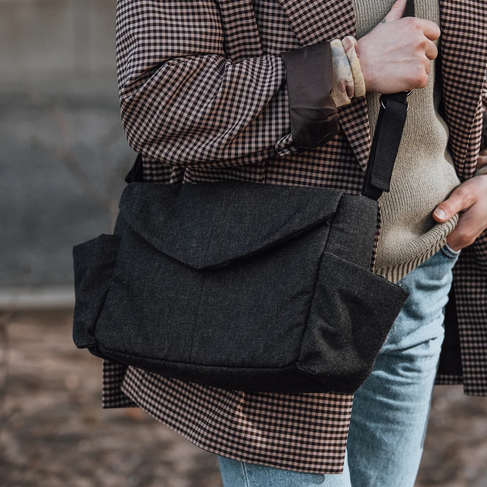 Sebra - On-the-go Mini diaper bag - Dark Grey Melange