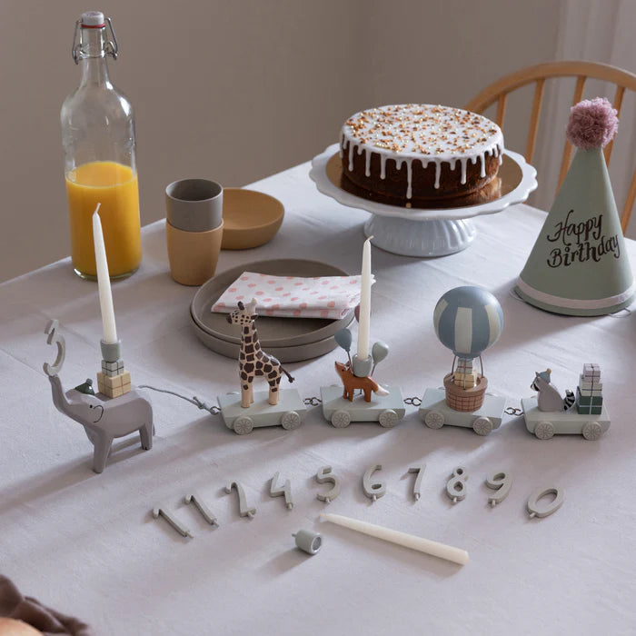 Sebra - Birthday train, wooden - World of Sebra