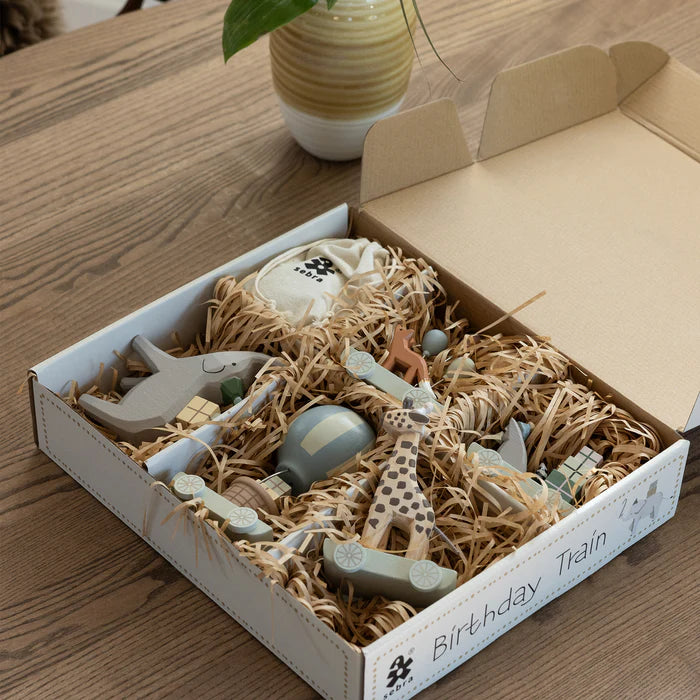 Sebra - Birthday train, wooden - World of Sebra