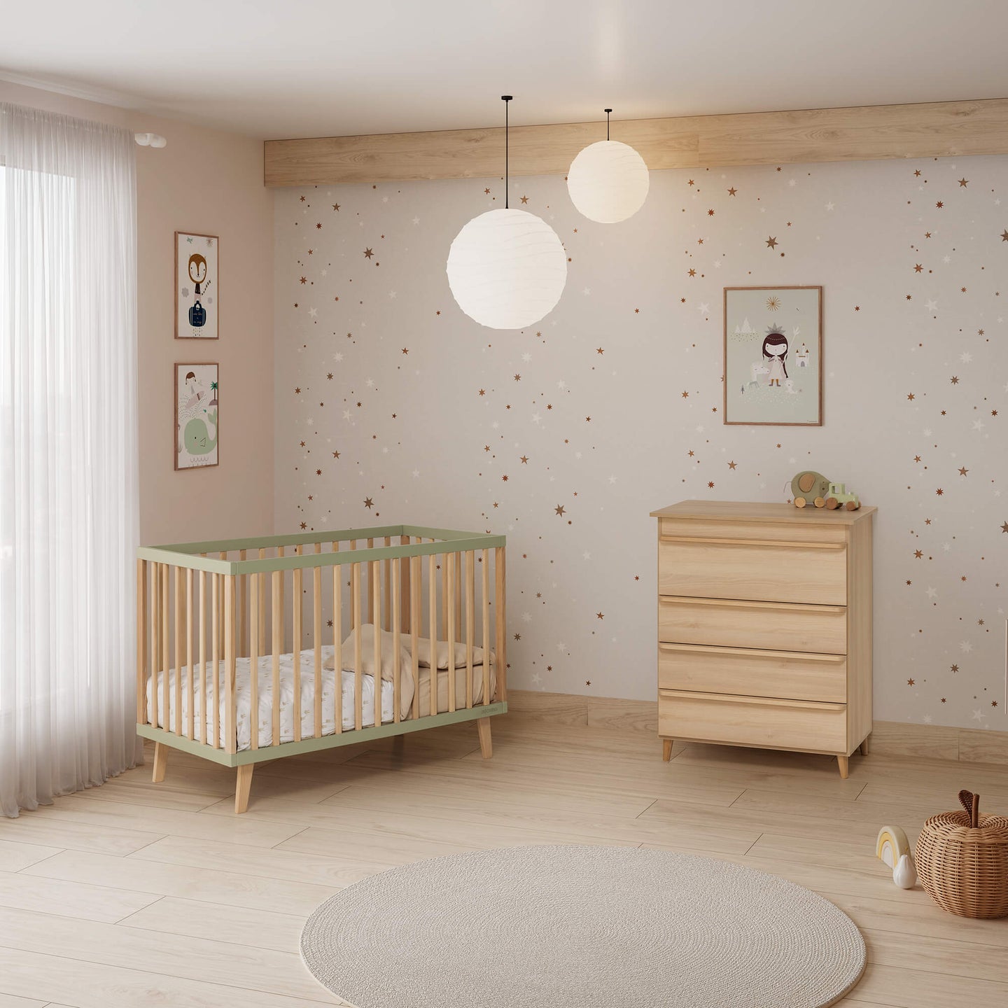 Micuna - MENCIA COT 120X60 MINT / WOOD