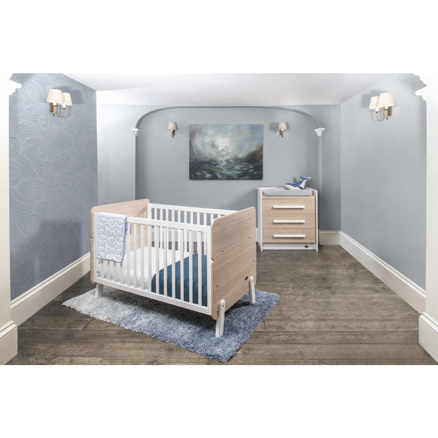 Boori - Natty Cot with Universal Changer Set Barley & Almond