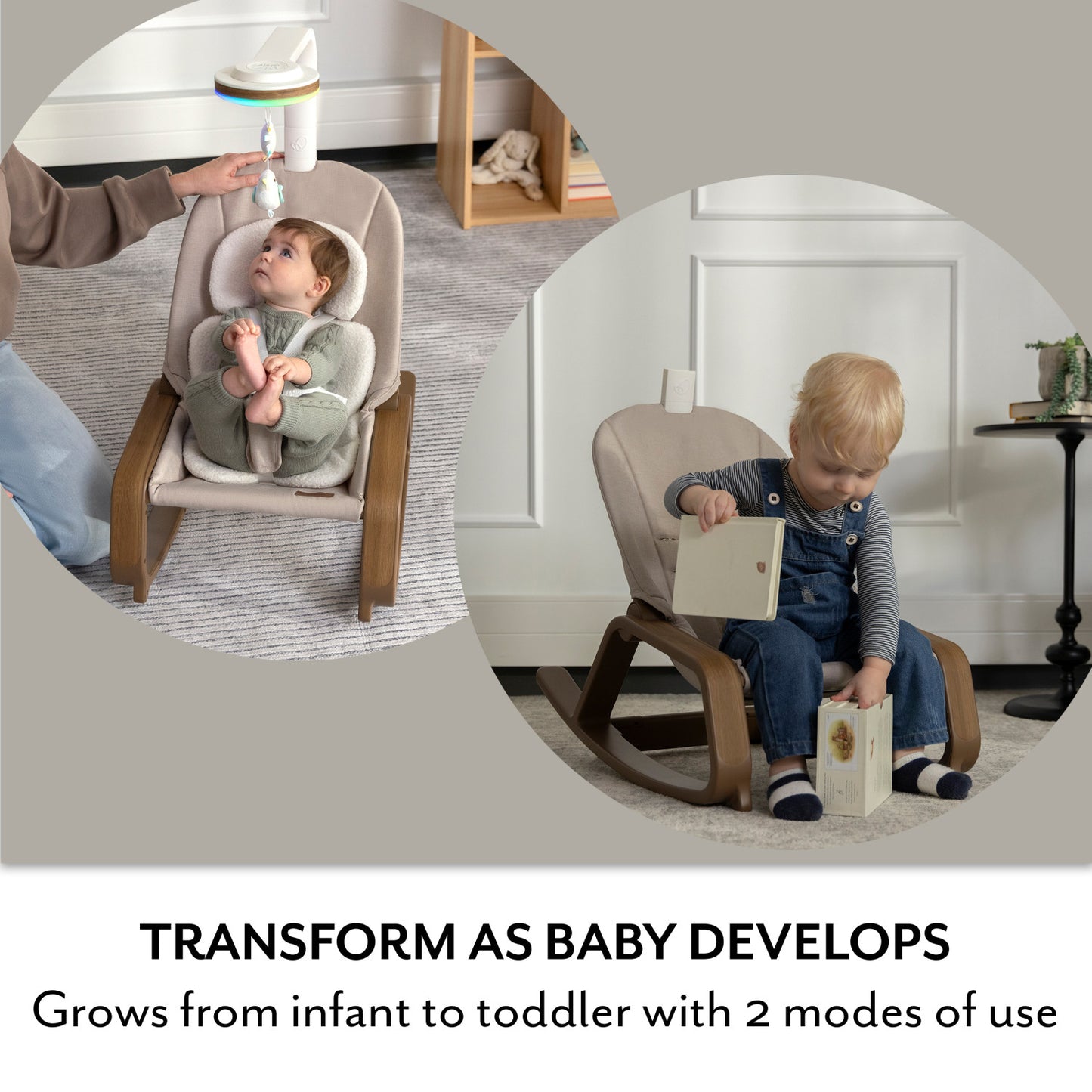 Evenflo - Lyra 2-In-1 Infant To Toddler Rocker - Coastal Coffee