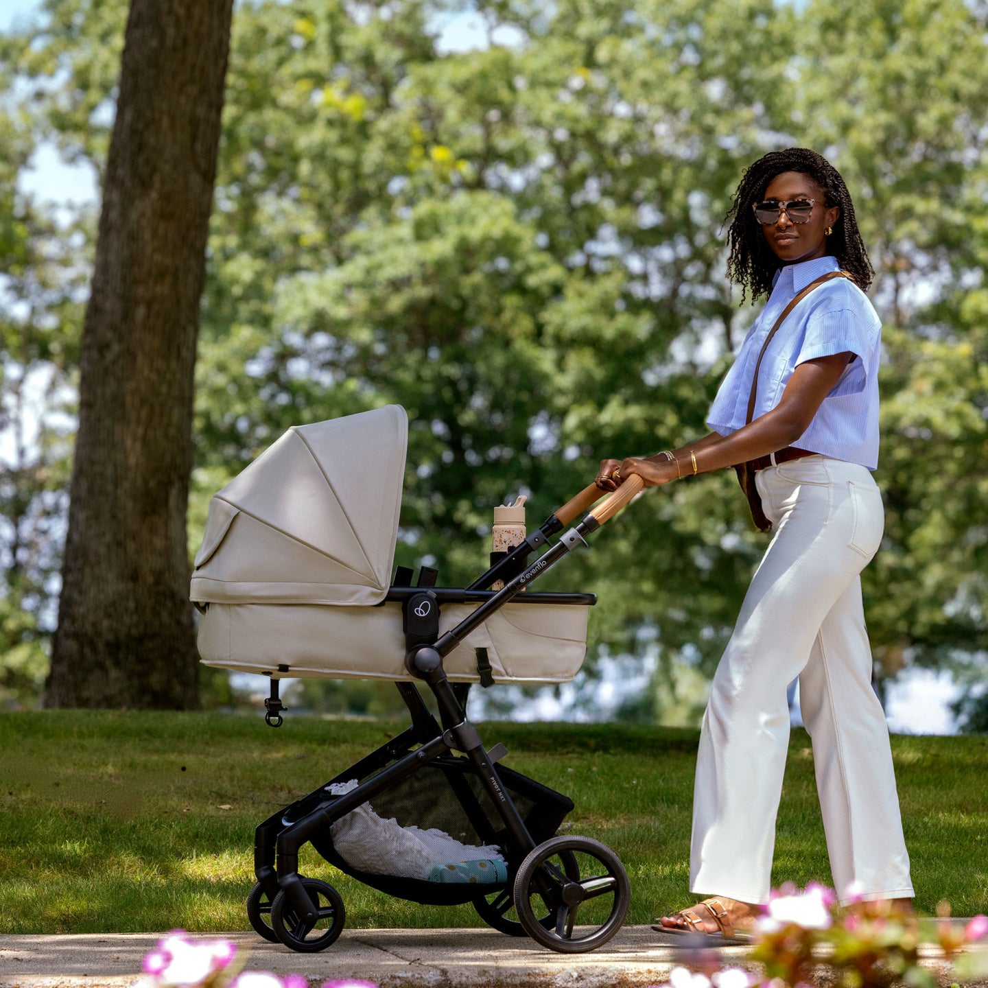 Evenflo - Pivot NXT Travel System With Litemax NXT Car Seat - Latte Tan