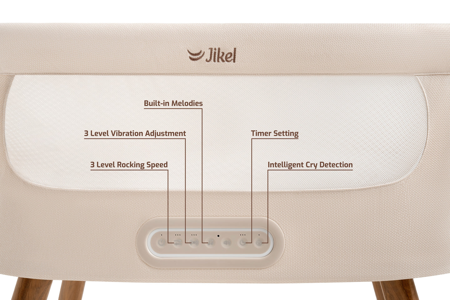 Jikel - Calmio Smart Bassinet Crib – Vanilla Cream
