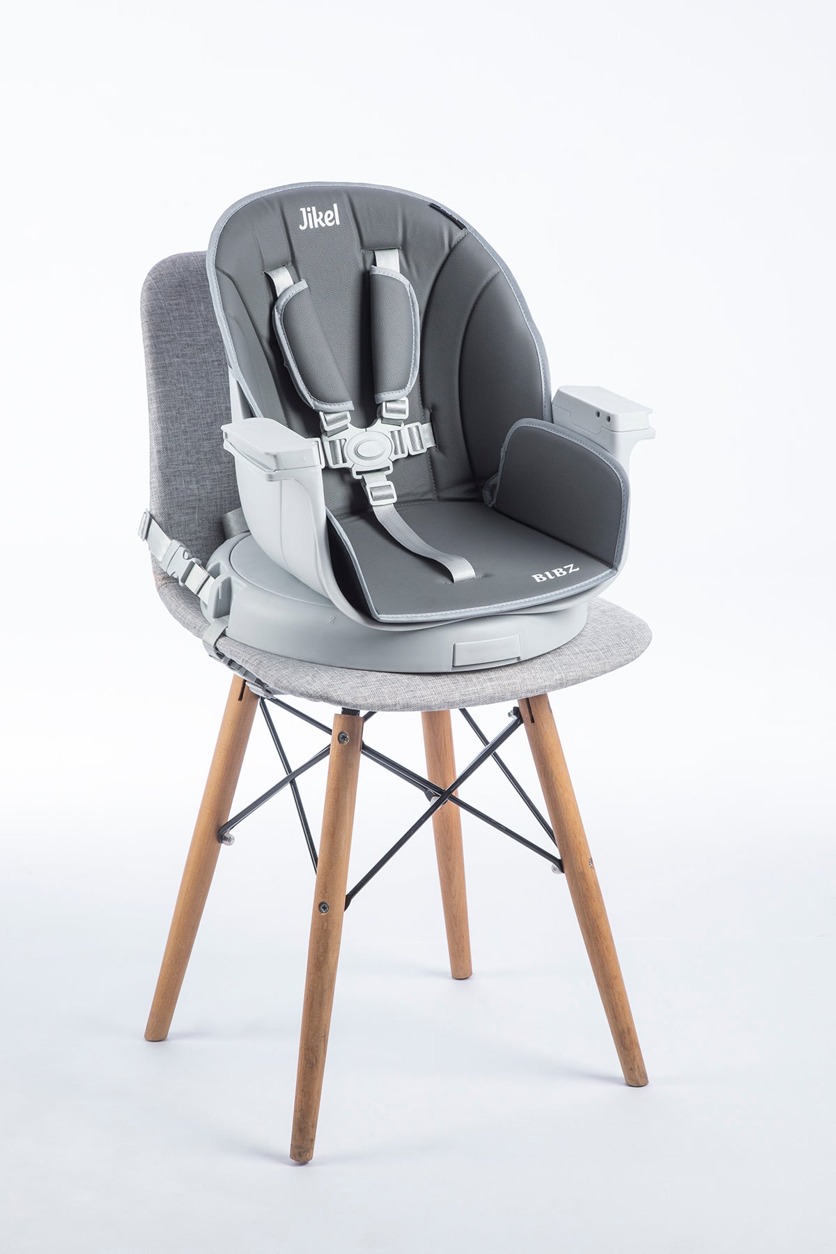 Jikel - Bibz 360 Rotating Wooden Highchair  - Charcoal