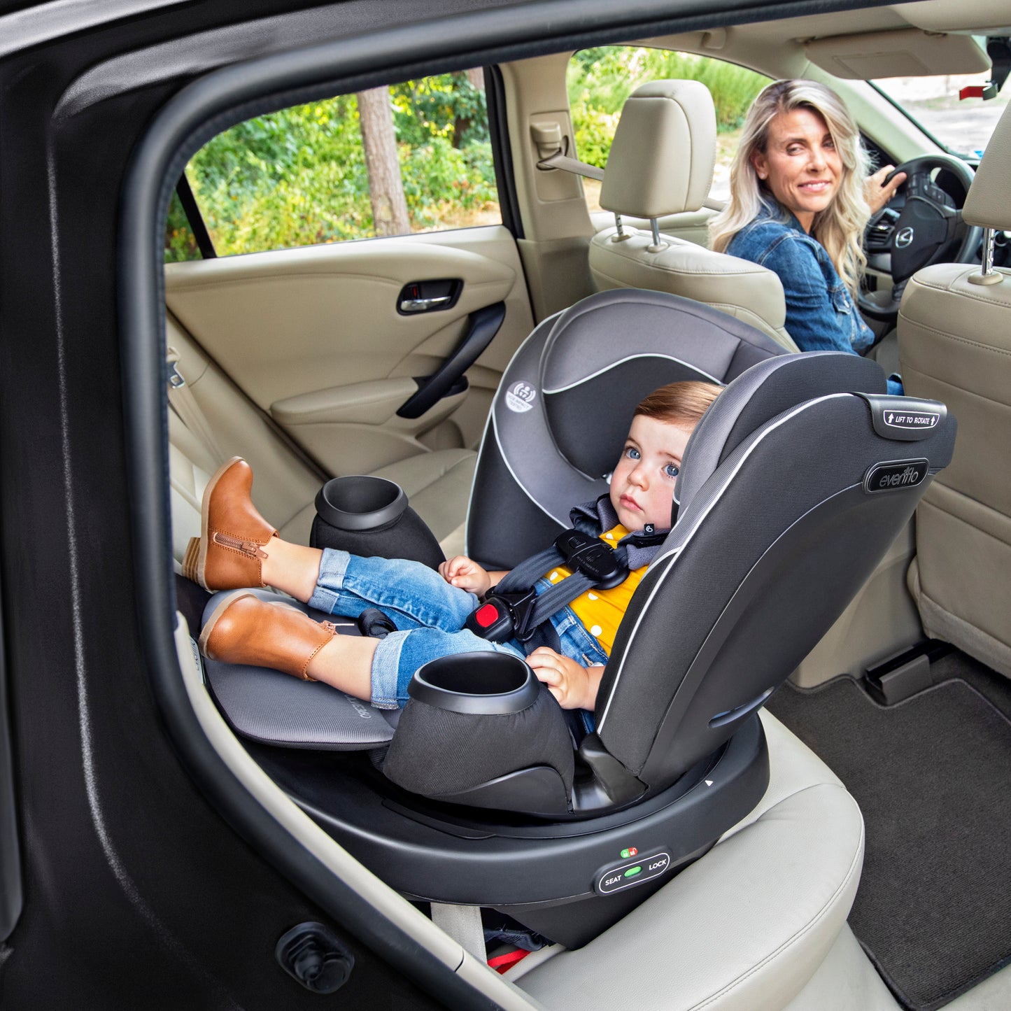 Evenflo - Revolve360 Rotational All-In-One Convertible Car Seat - Amherst Gray