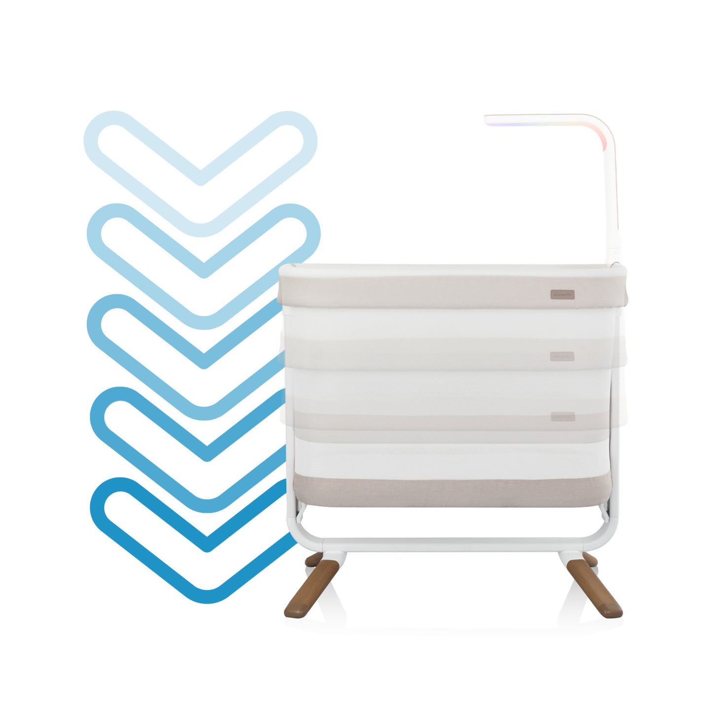 Evenflo - Cora 3 Level Adjustable Bassinet - Coastal Coffee