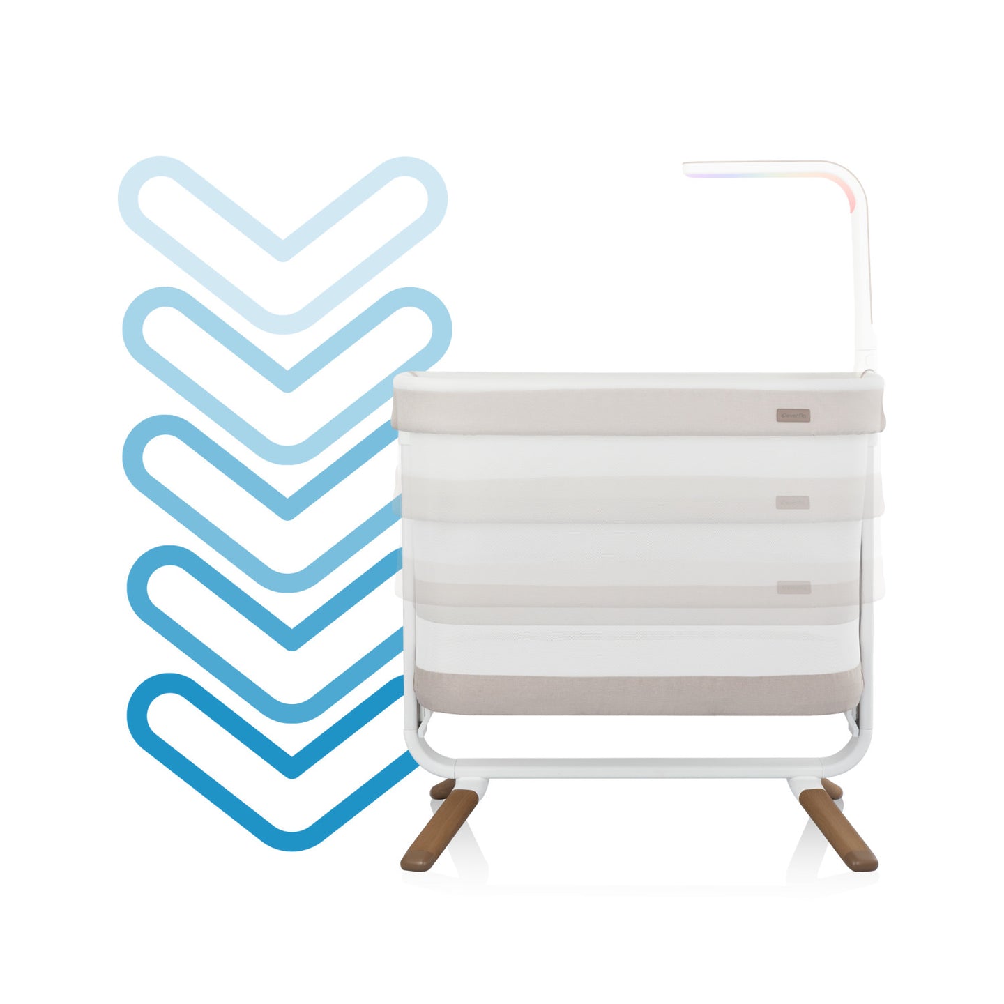 Evenflo - Cora 3 Level Adjustable Bassinet - Coastal Coffee
