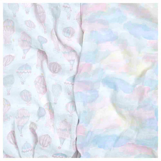 Aden + Anais - Large Swaddles - 2 Pack - Organic Cotton Muslin - Above the Clouds