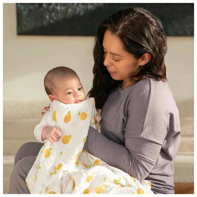 Aden + Anais - Organic Cotton Muslin Swaddles - Fresh Fruit - 4 Pcs - Large