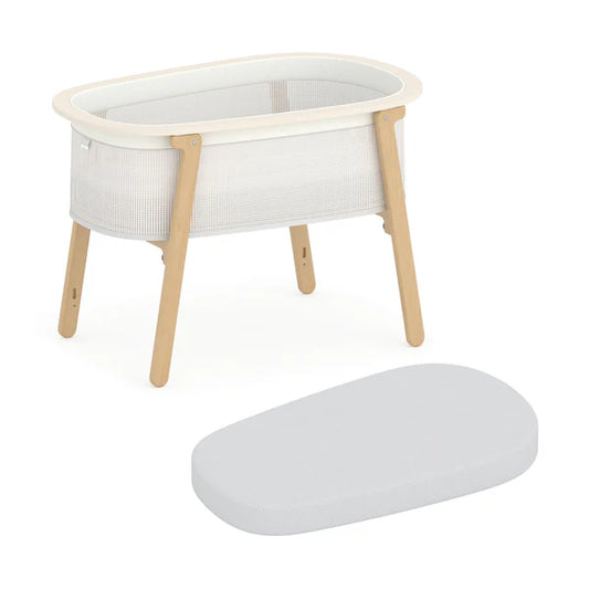 Boori - Nest Storage Cot_Simply White and Beech with Mattress