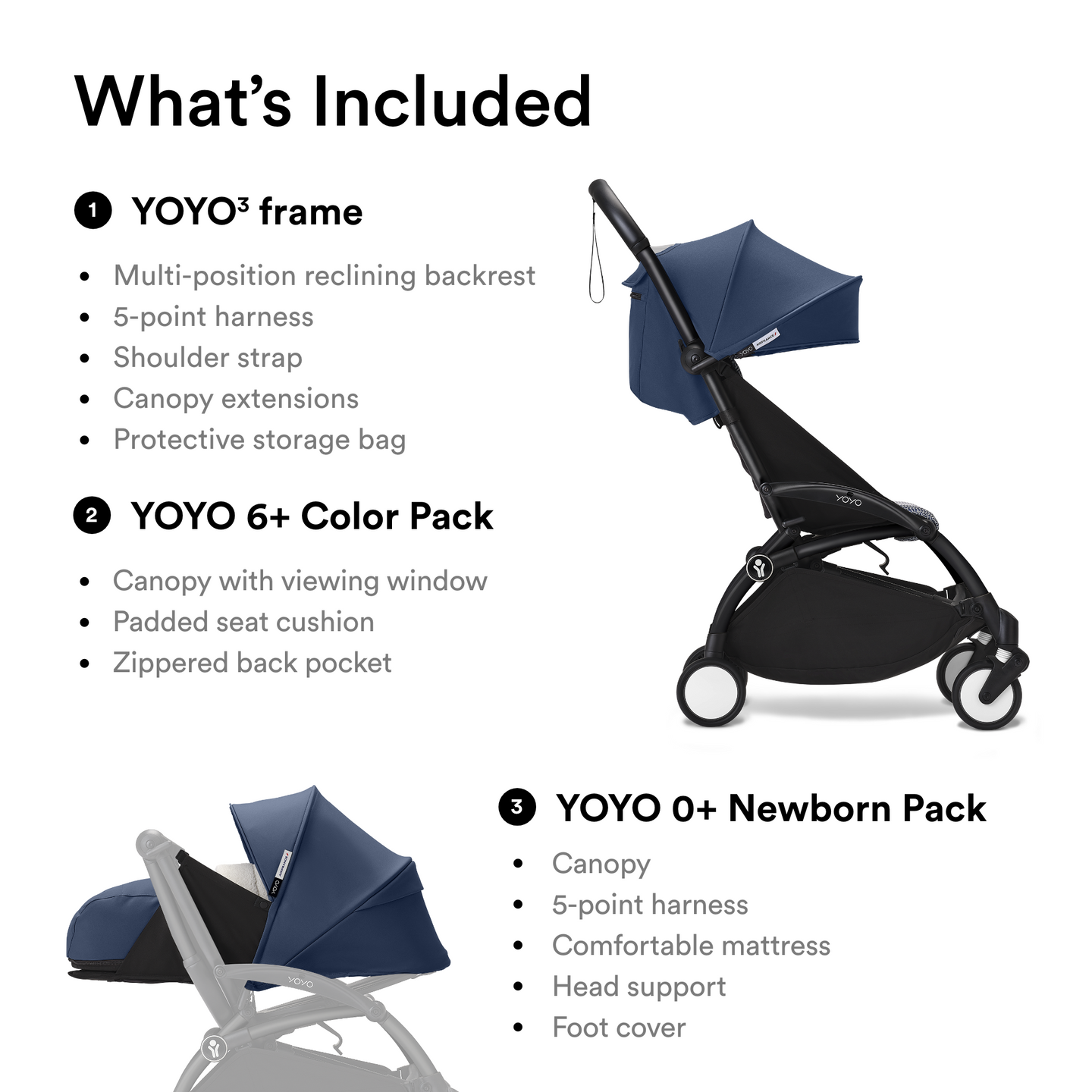 Stokke - Yoyo3 Frame with 6+ Color Pack and 0+ Newborn Pack
