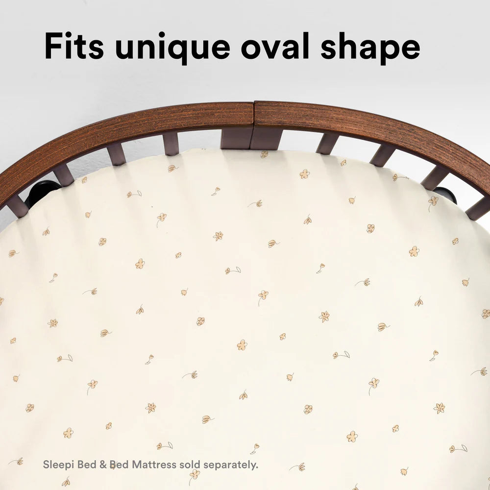 Stokke - Sleepi Bed Fitted Sheet Flower Ecru