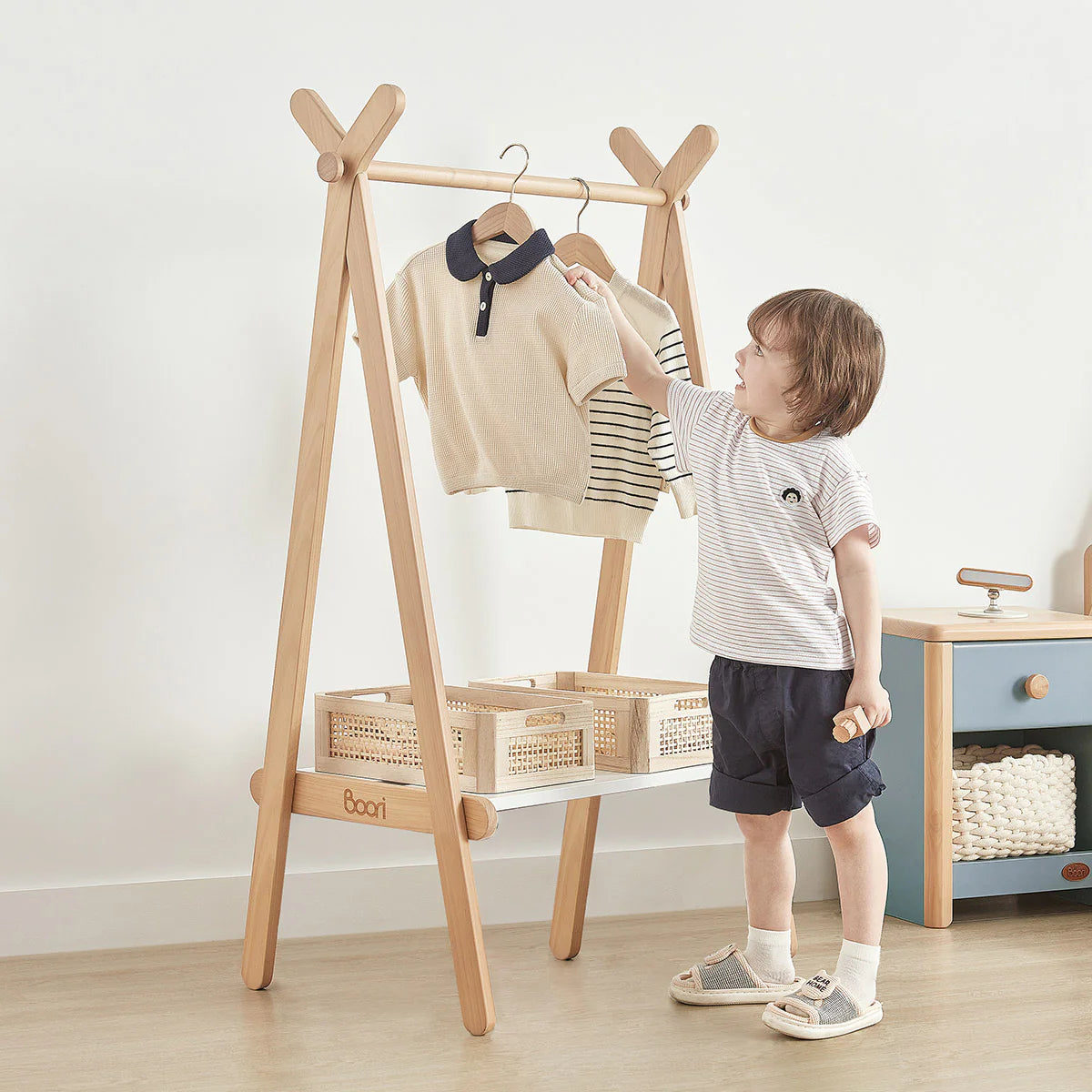 Boori - Forest Clothing Rack - Barley White and Beech