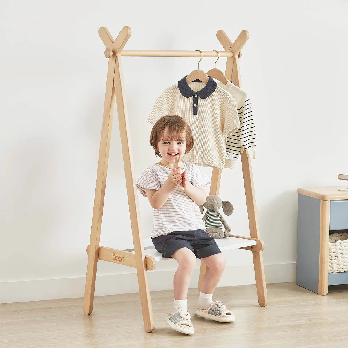 Boori - Forest Clothing Rack - Barley White and Beech