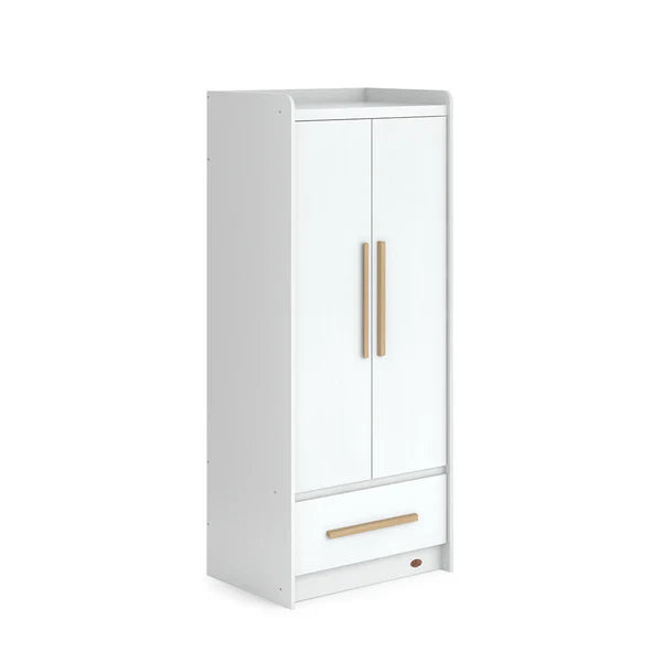 Boori - Natty Cot with Mattress, Storage Changer and Wardrobe Set Barley White & Almond
