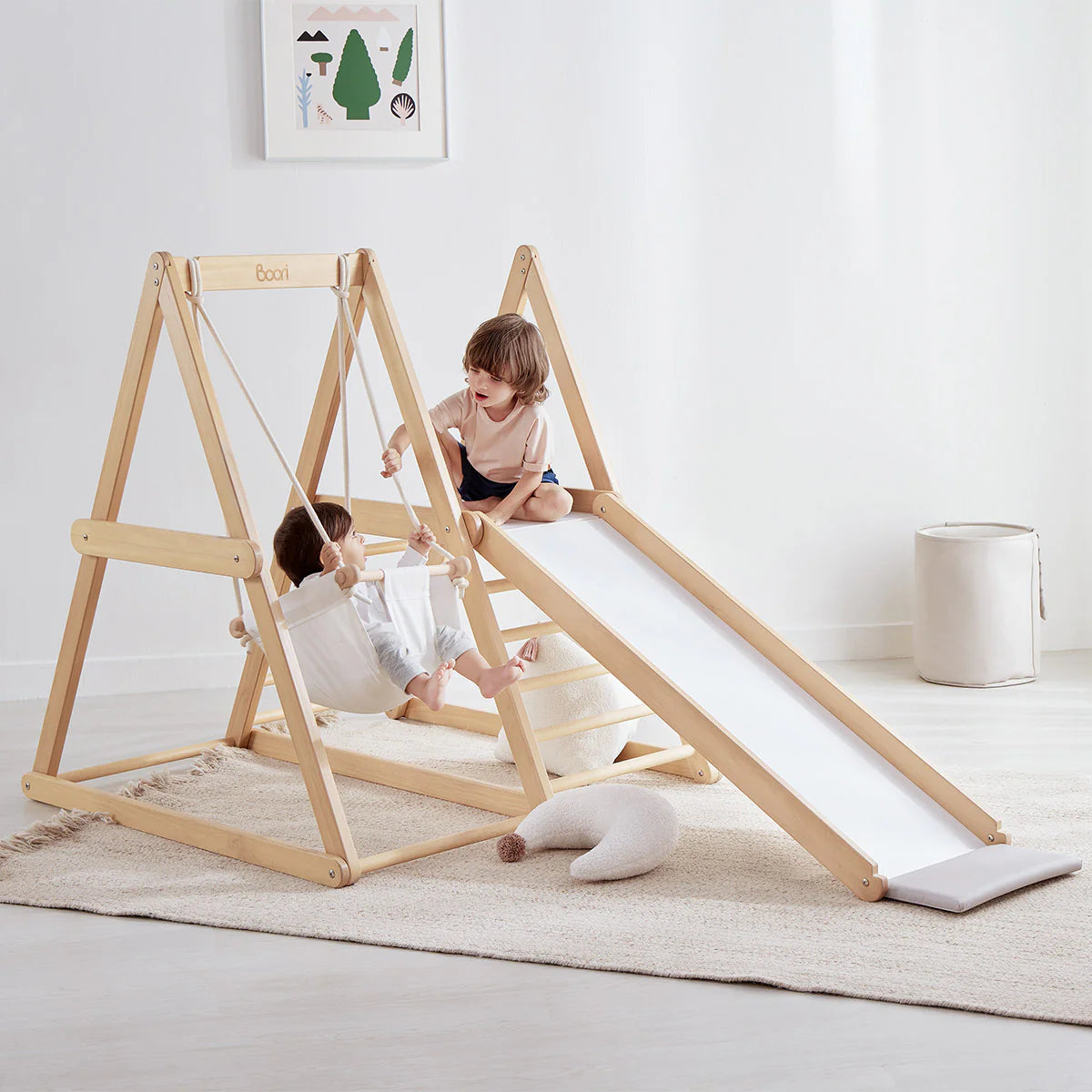 Boori - Kids Tidy Climbing Gym - Barley White and Almond