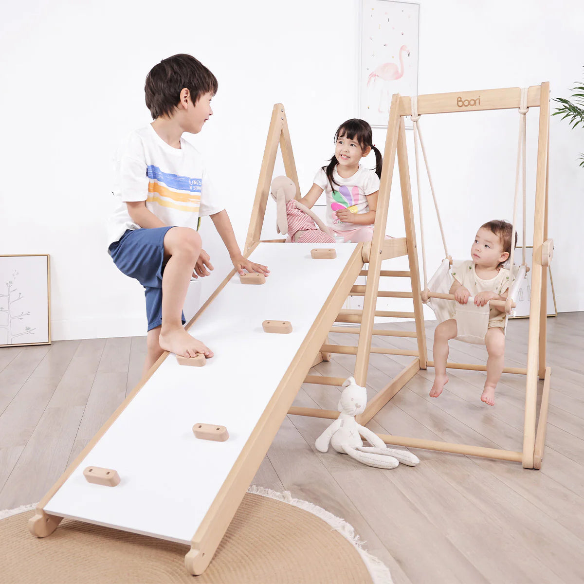 Boori - Kids Tidy Climbing Gym - Barley White and Almond