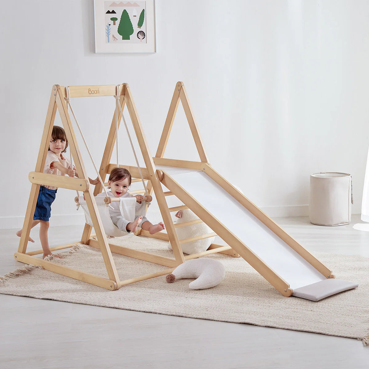Boori - Kids Tidy Climbing Gym - Barley White and Almond