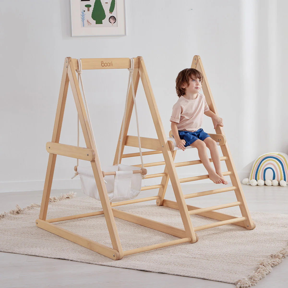 Boori - Kids Tidy Climbing Gym - Barley White and Almond