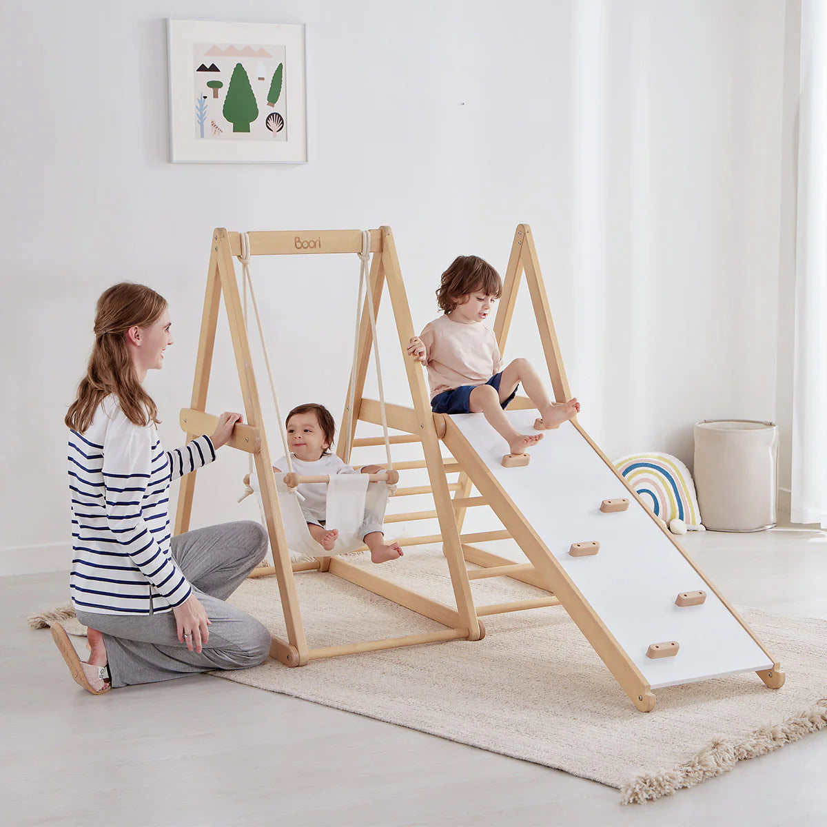 Boori - Kids Tidy Climbing Gym - Barley White and Almond