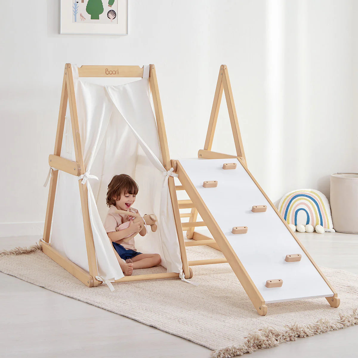Boori - Kids Tidy Climbing Gym - Barley White and Almond