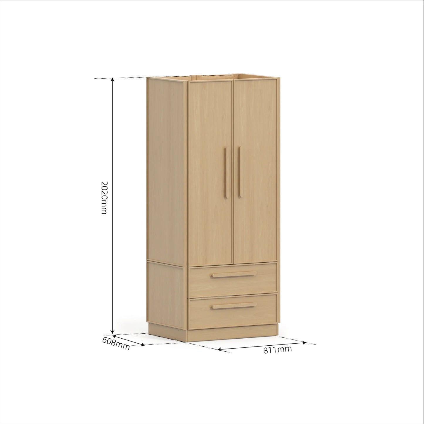 Boori - Living Casa 2 Door Wardrobe With 2 Drawers
