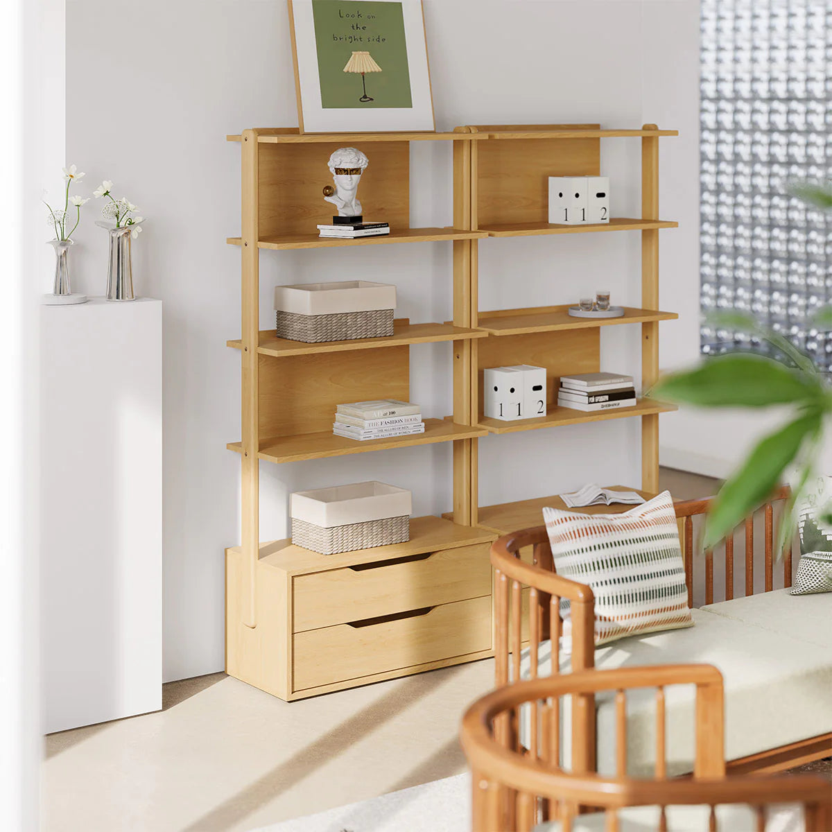 Boori - Living Modular 2 Drawer Bookshelf_Beech