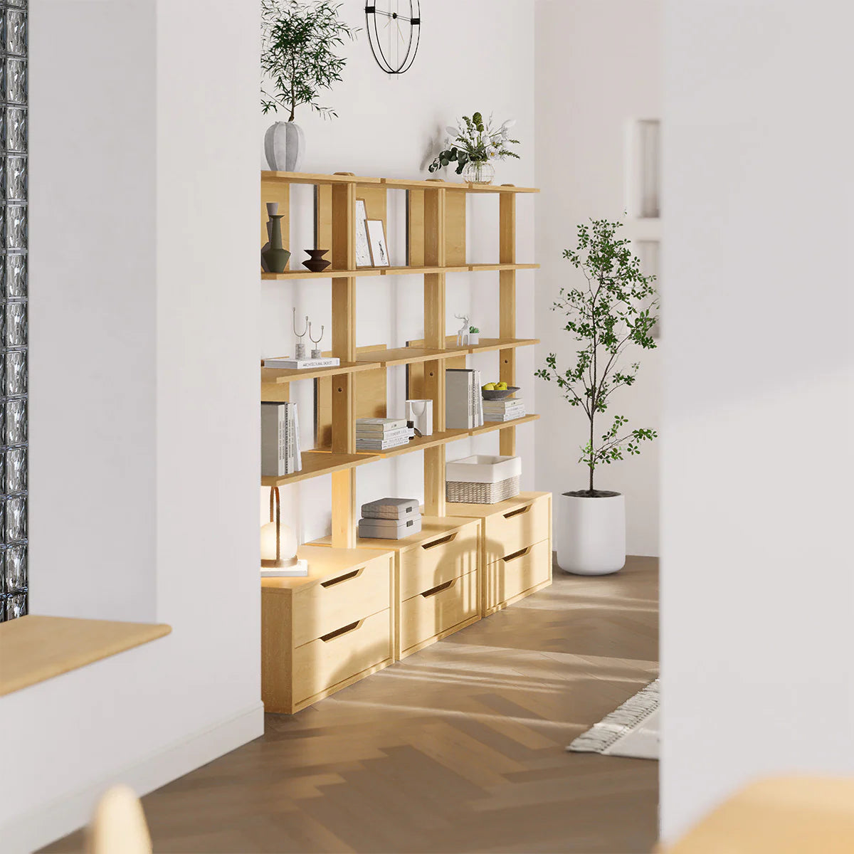 Boori - Living Modular 2 Drawer Bookshelf_Beech