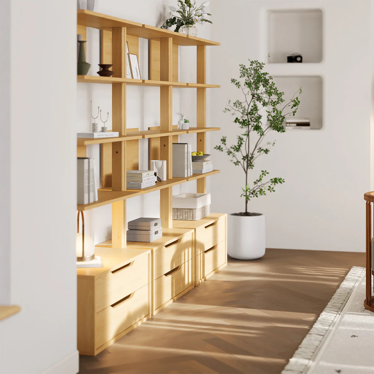 Boori - Living Modular 2 Drawer Bookshelf_Beech
