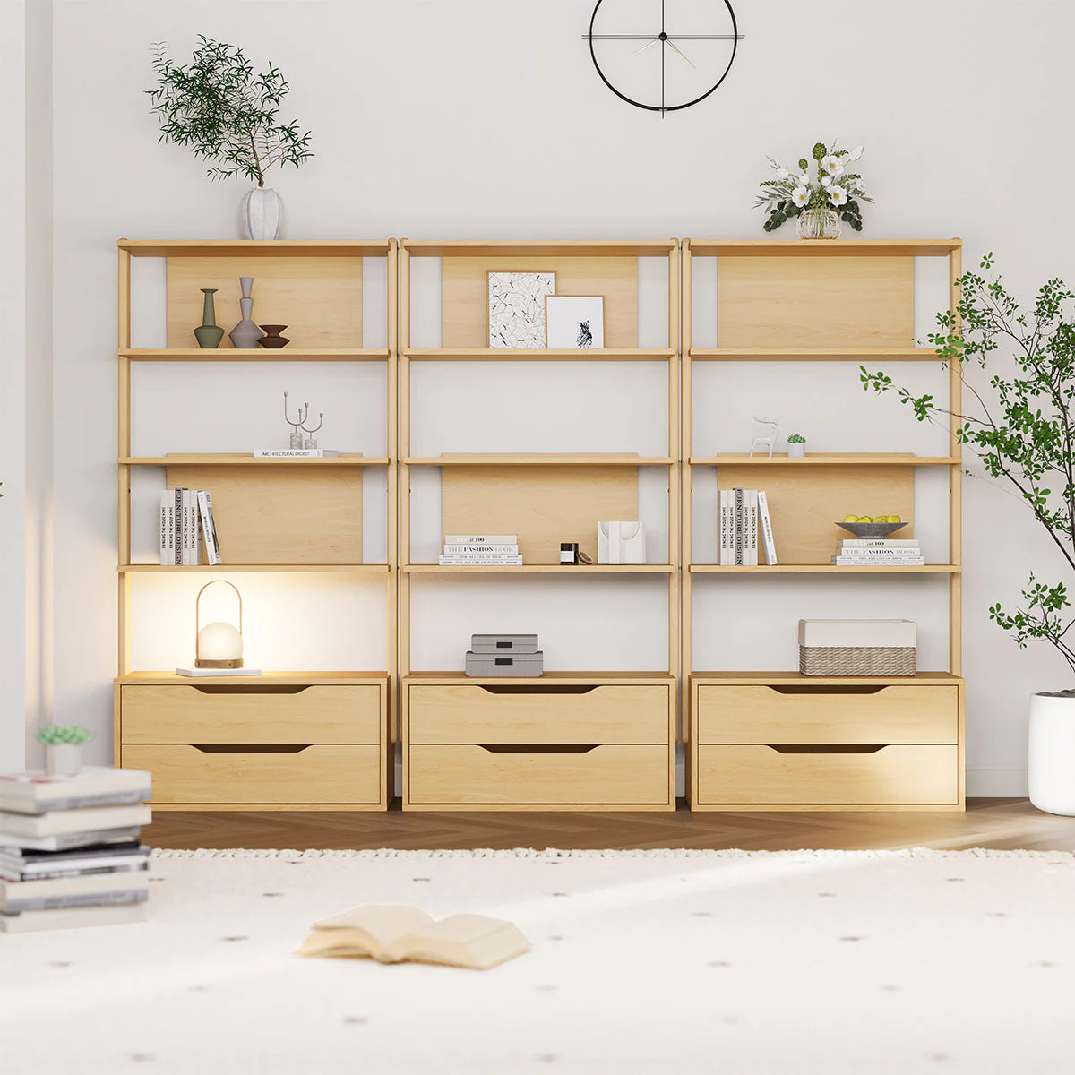 Boori - Living Modular 2 Drawer Bookshelf_Beech