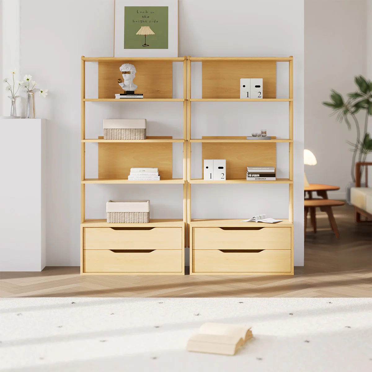 Boori - Living Modular 2 Drawer Bookshelf_Beech